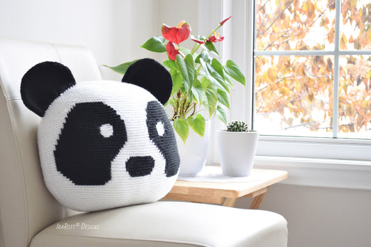 Amanda The Panda Pillow Knitting Pattern