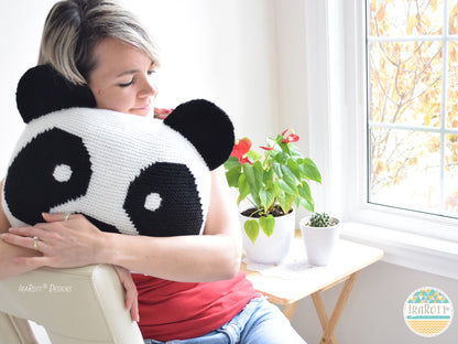 Amanda The Panda Pillow Knitting Pattern