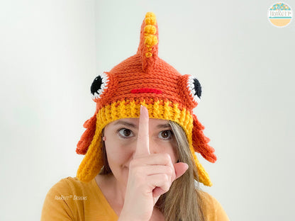 Amber The Fancy Goldfish Hat Crochet Pattern