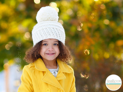 Amelia Hat with Chunky Pompom Crochet Pattern