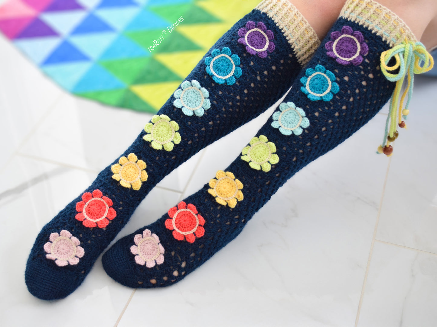 Awesome Blossom Socks Crochet Pattern