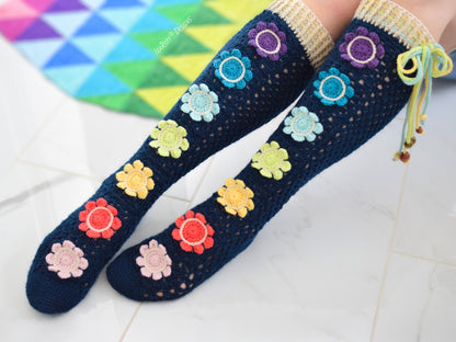 Awesome Blossom Socks Crochet Pattern