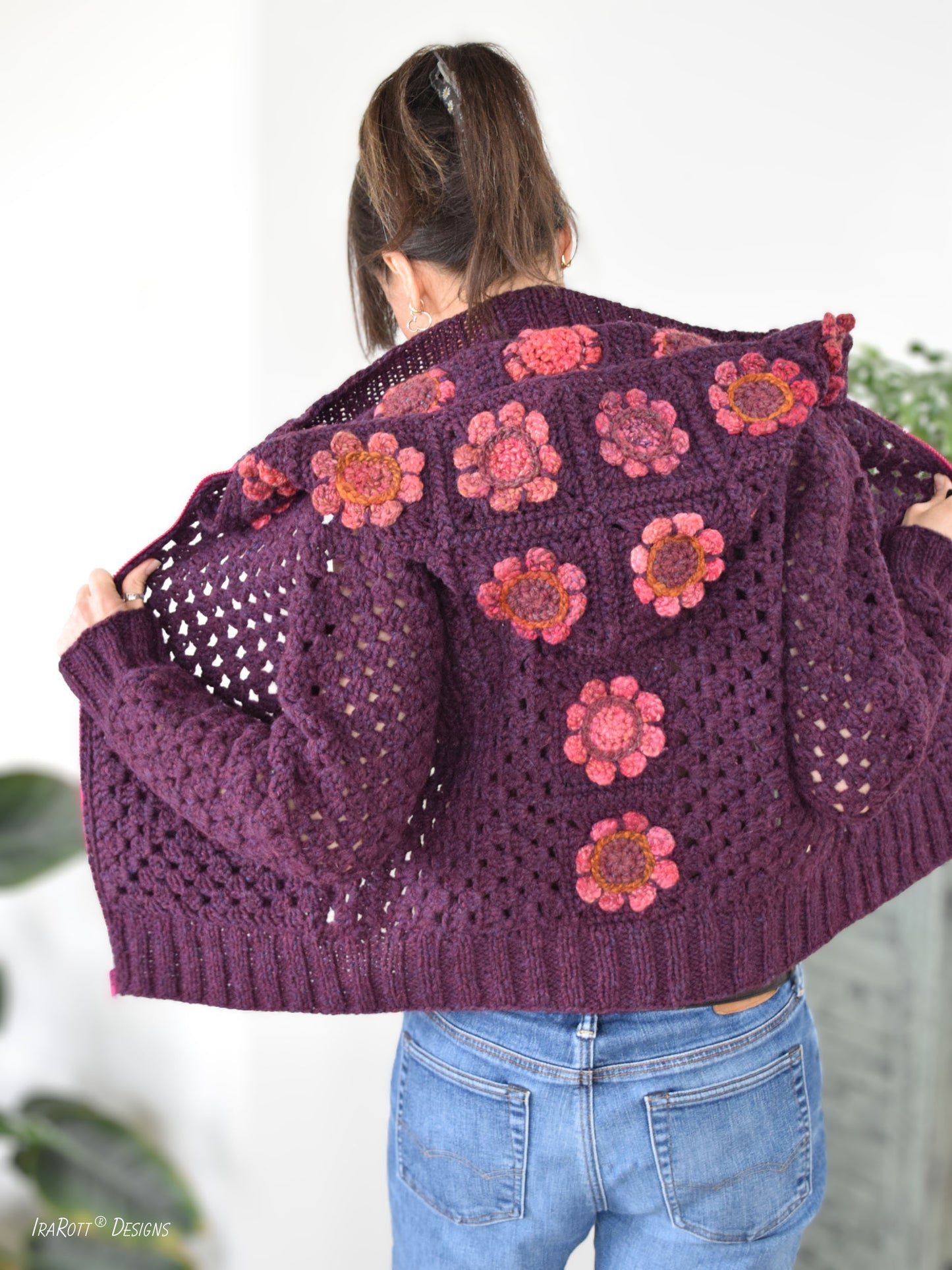 Awesome Blossom Zip Hoodie Crochet Pattern