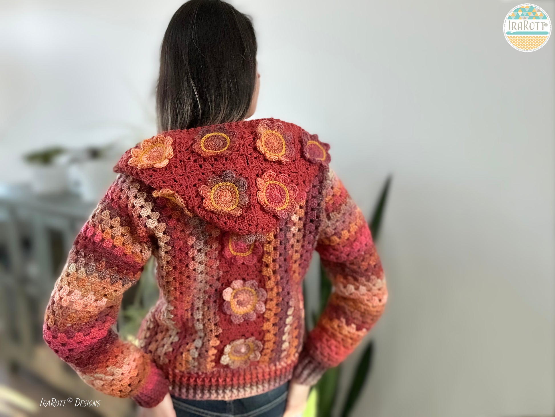 Awesome Blossom Hooded Cardigan Crochet Pattern – IraRott Designs
