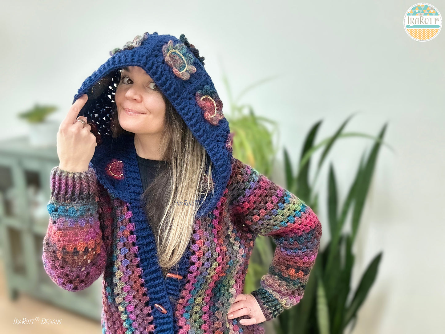 Awesome Blossom Hooded Cardigan Crochet Pattern