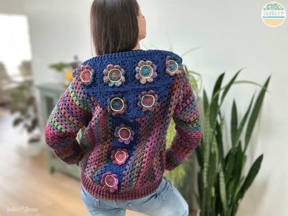 Awesome Blossom Hooded Cardigan Crochet Pattern