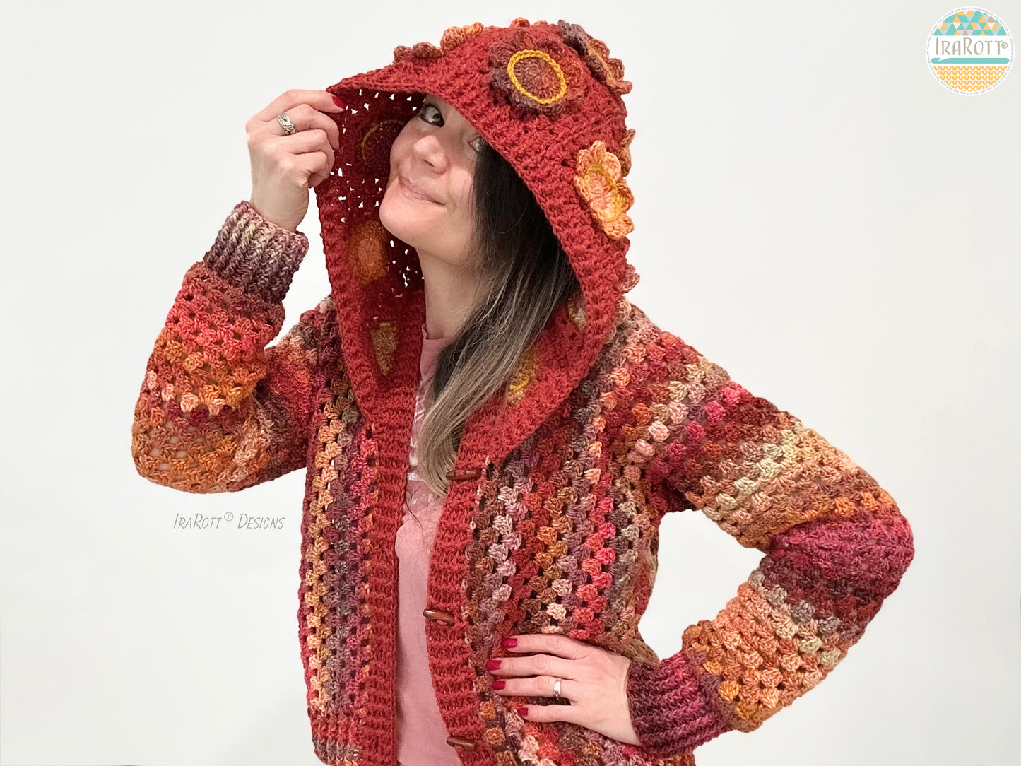 Awesome Blossom Hooded Cardigan Crochet Pattern