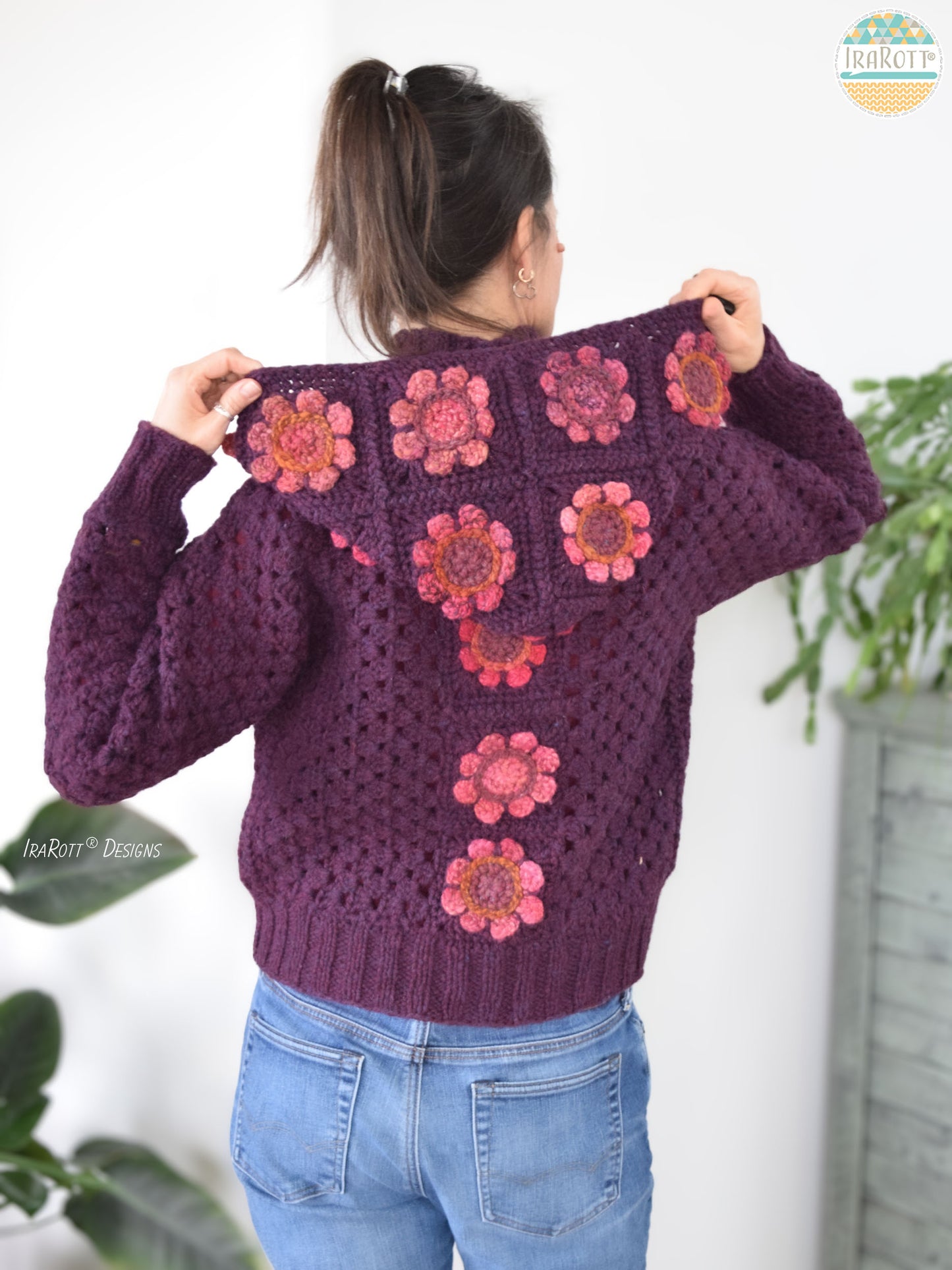 Awesome Blossom Zip Hoodie Crochet Pattern