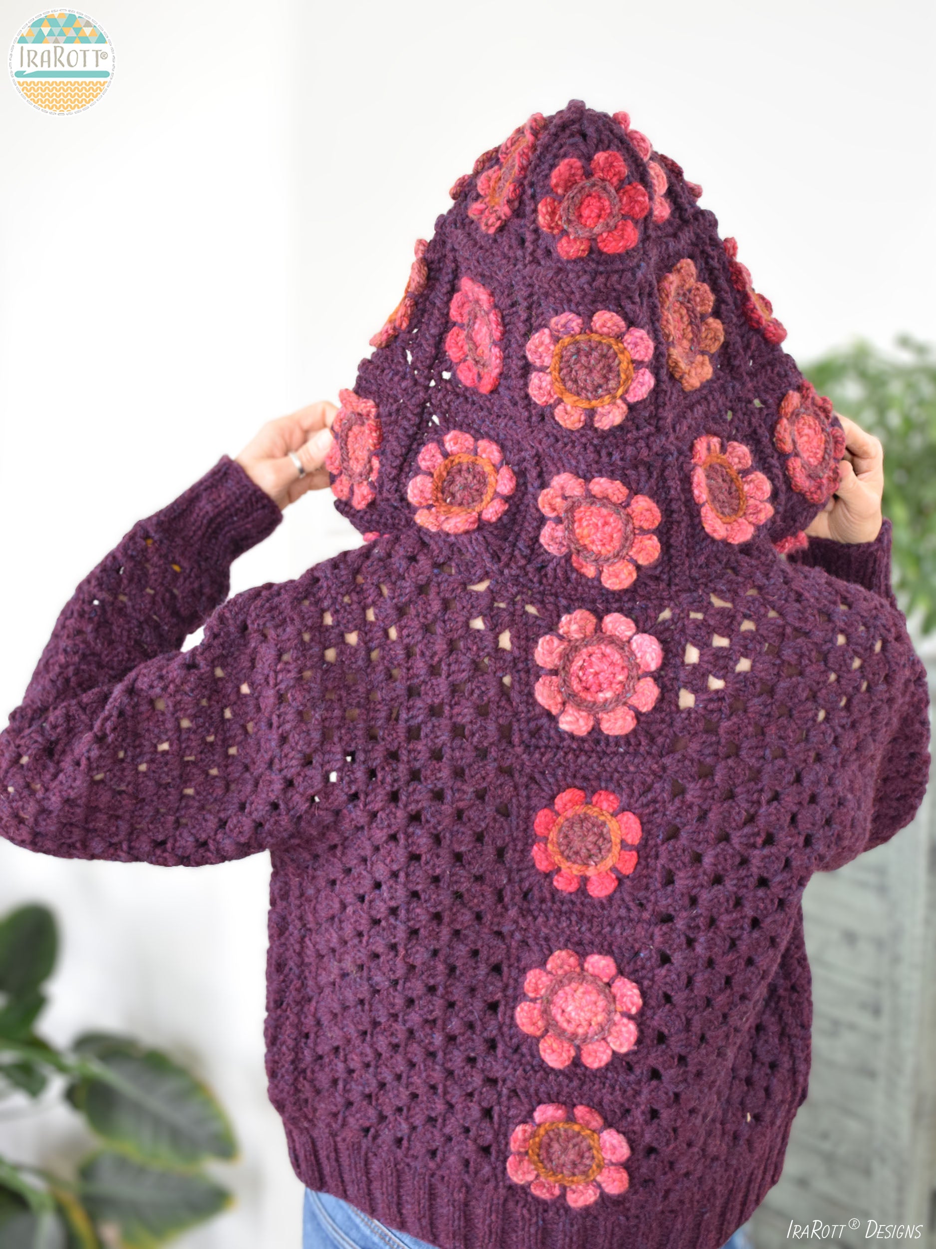 Awesome Blossom Zip Hoodie Crochet Pattern – IraRott Designs