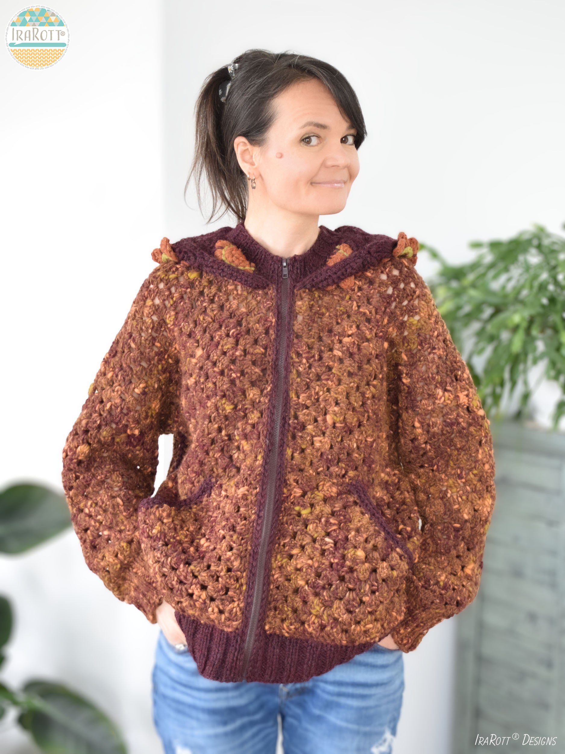 Awesome Blossom Zip Hoodie Crochet Pattern – IraRott Designs