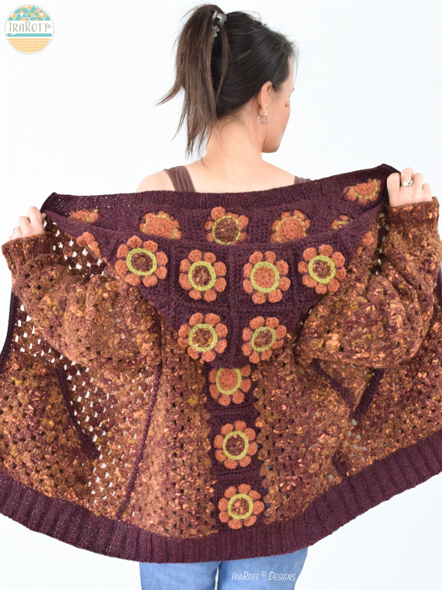 Awesome Blossom Zip Hoodie Crochet Pattern – IraRott Designs