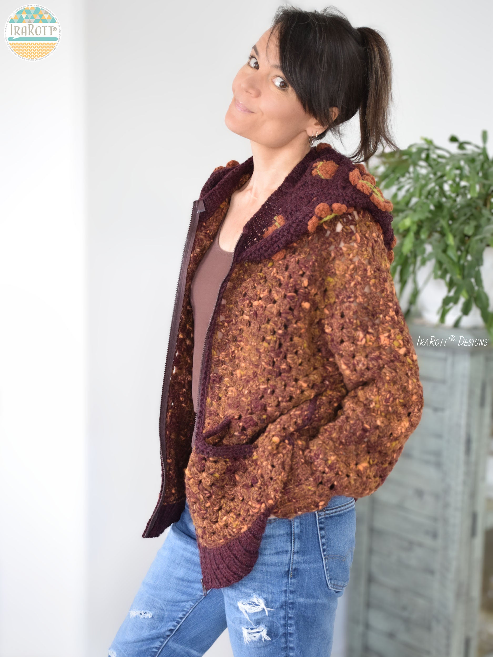 Awesome Blossom Zip Hoodie Crochet Pattern – IraRott Designs