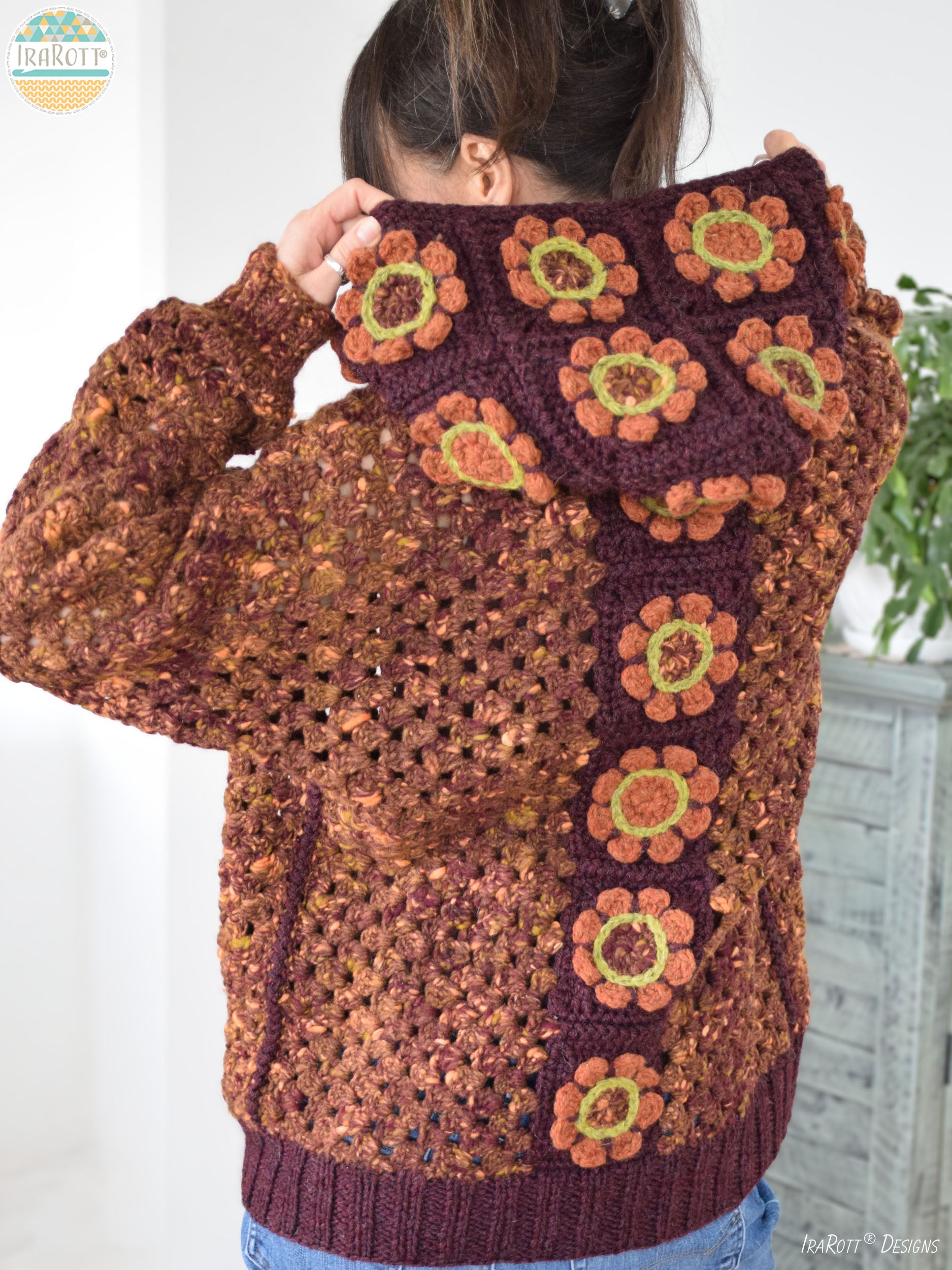 Awesome Blossom Zip Hoodie Crochet Pattern – IraRott Designs