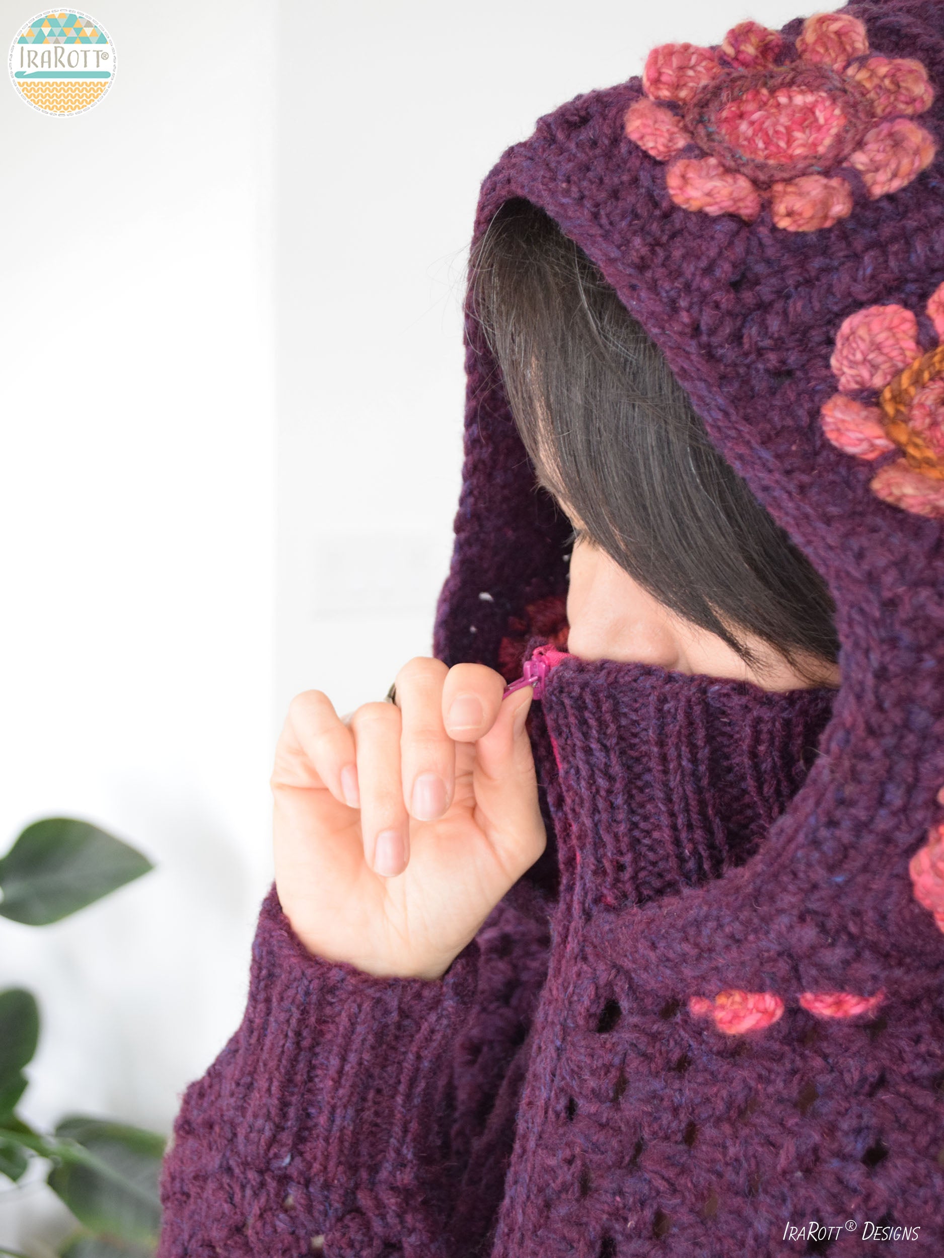 Awesome Blossom Zip Hoodie Crochet Pattern – IraRott Designs
