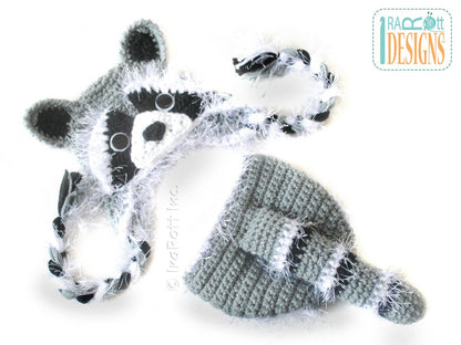 Rocky the Raccoon Baby Set Crochet Pattern