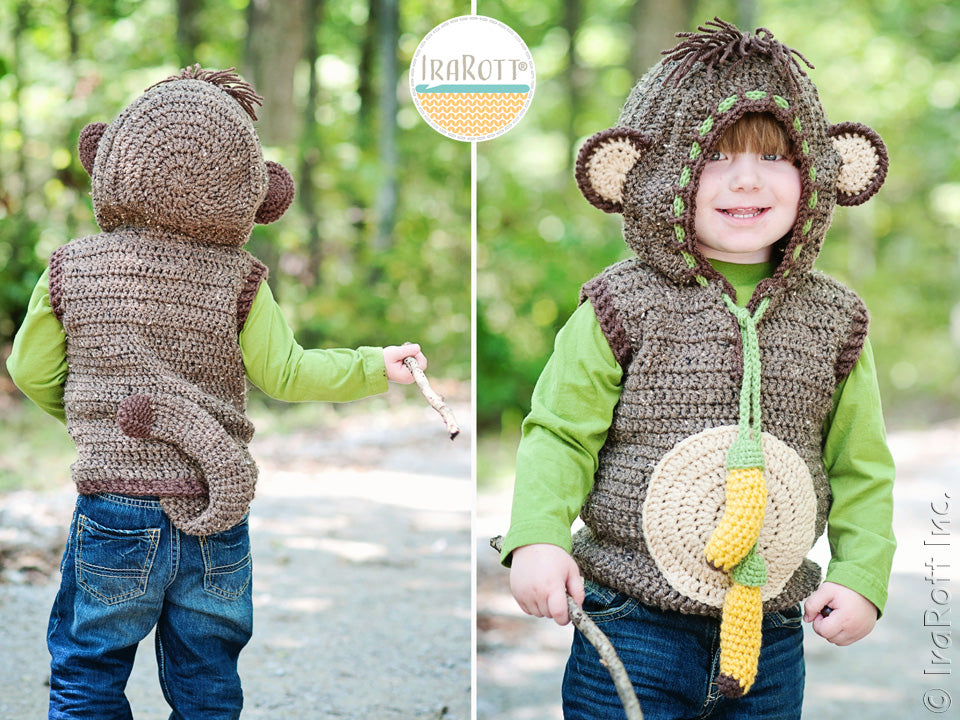 Chip The Banana Monkey Vest Crochet Pattern IraRott Designs