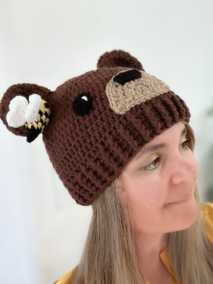 Bean The Bear With Bee Hat Crochet Pattern