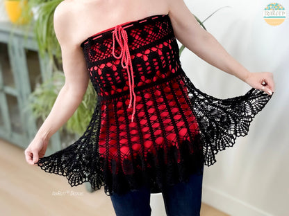 Bruges Waves Pineapple Lace Skirt Crochet Pattern