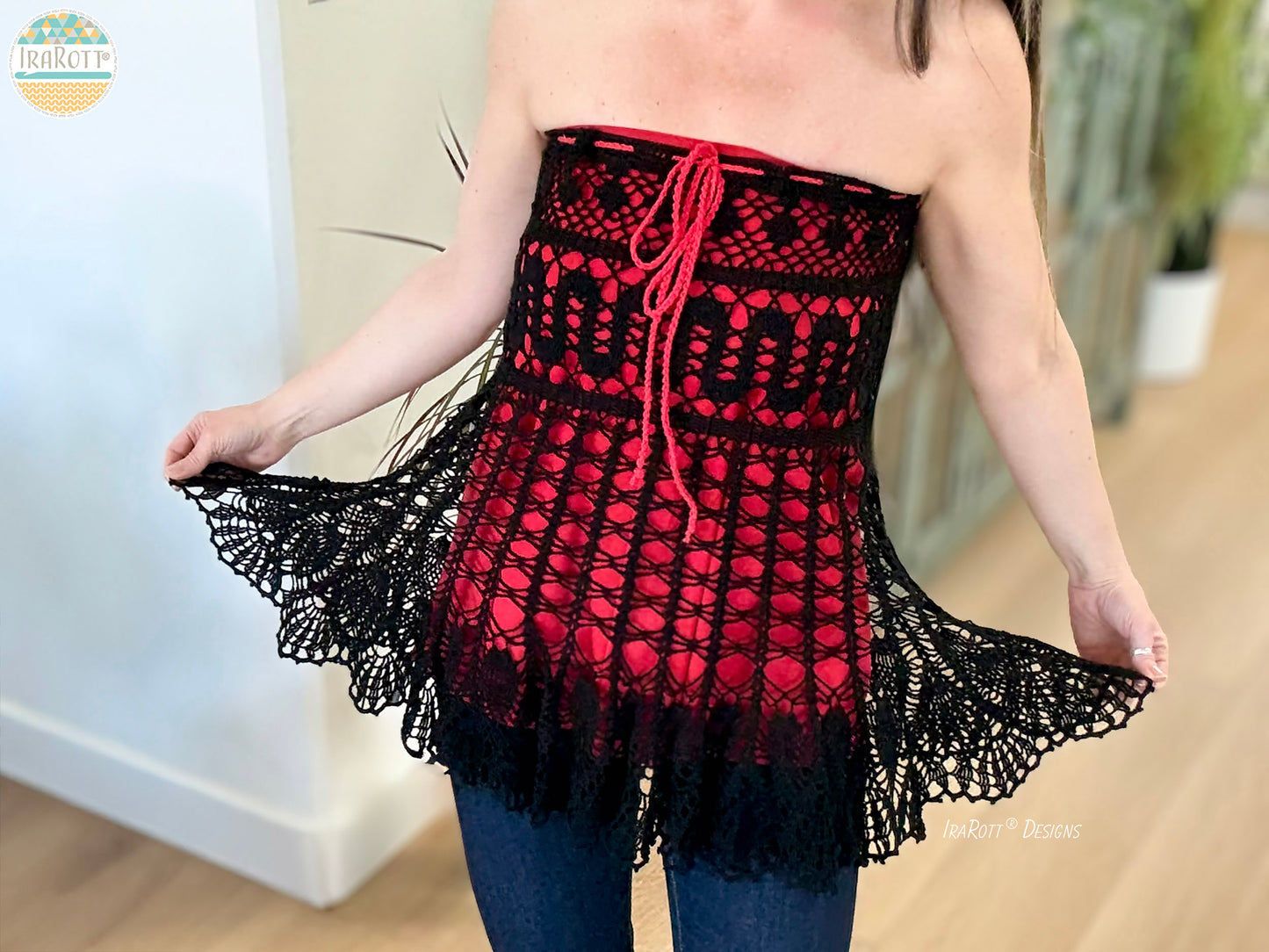 Bruges Waves Pineapple Lace Skirt Crochet Pattern