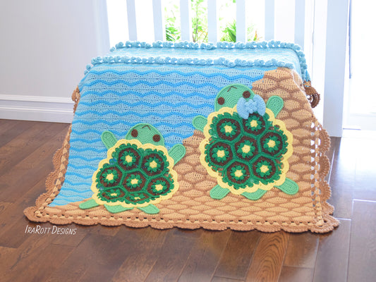 Bubbles The Turtle Blanket Crochet Pattern