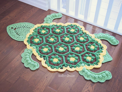 Bubbles the Turtle Area Rug Crochet Pattern