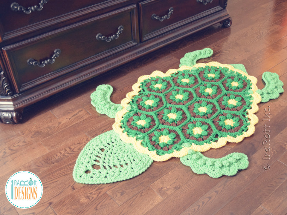 Bubbles the Turtle Area Rug Crochet Pattern