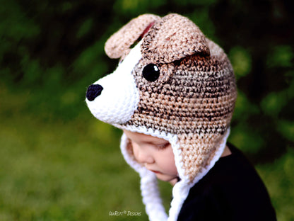 Buddy the Jack Russell Terrier Puppy Dog Hat Crochet Pattern