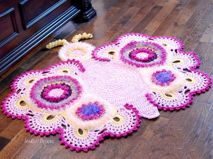 Cathy the Butterfly Area Rug Crochet Pattern