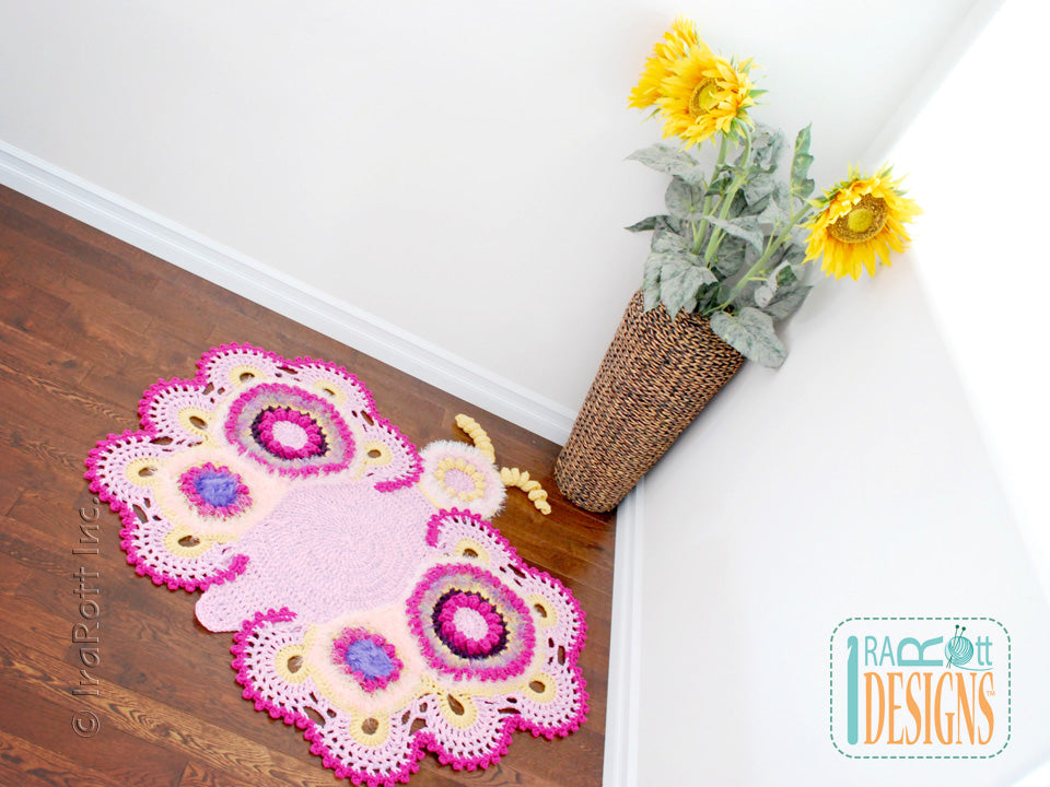 Cathy the Butterfly Area Rug Crochet Pattern