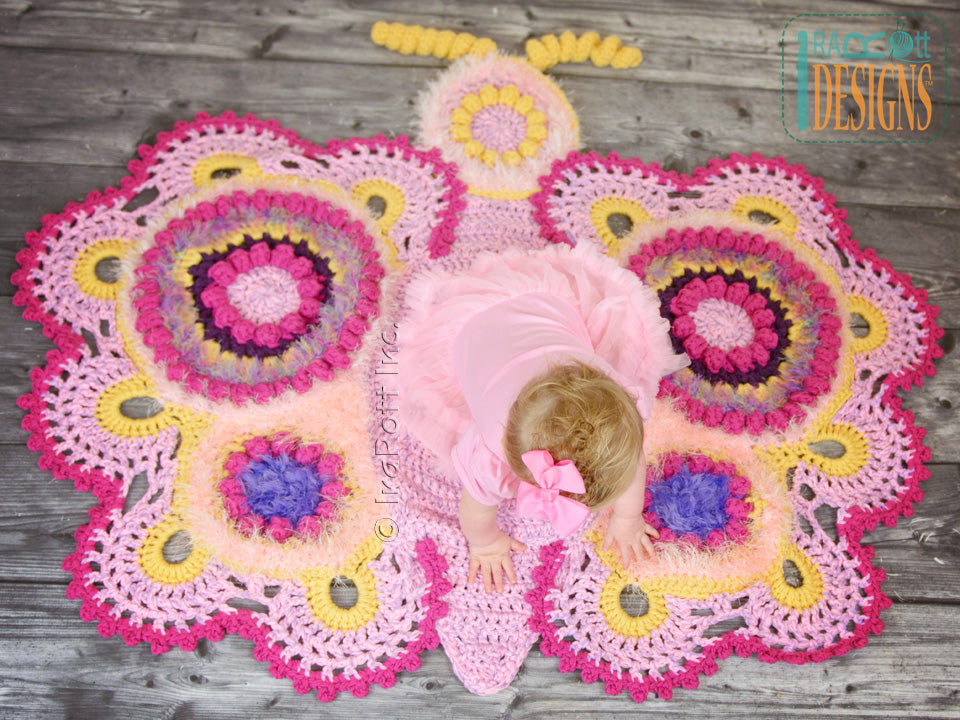 Cathy the Butterfly Area Rug Crochet Pattern