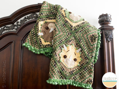 Tops The Triceratops Dinosaur Blanket Crochet Pattern
