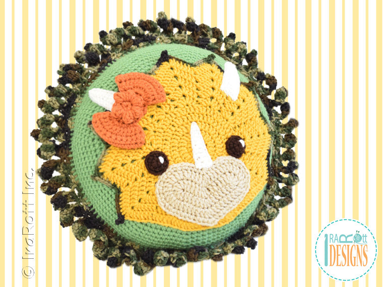 Tops The Triceratops Dinosaur Pillow Crochet Pattern