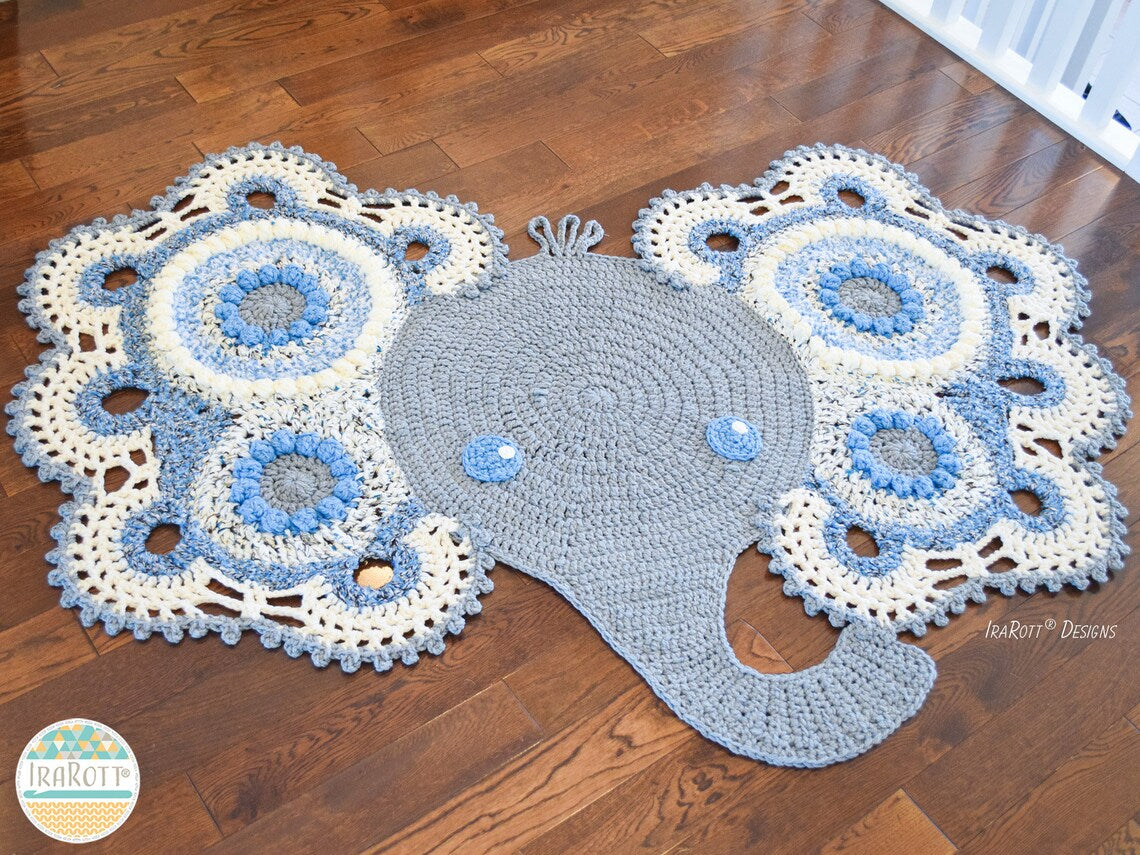 Josefina and Jeffery Elephant Rug Crochet Pattern – IraRott Designs josefina-and-jeffery-elephant-rug-crochet-pattern-irarott-designs