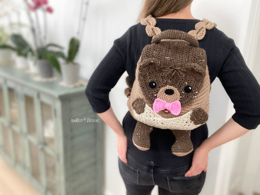 Cuddles The Caring Bear Backpack Crochet Pattern