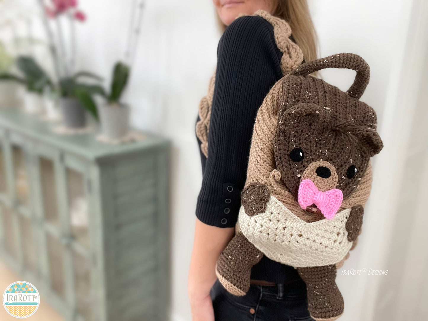 Cuddles The Caring Bear Backpack Crochet Pattern