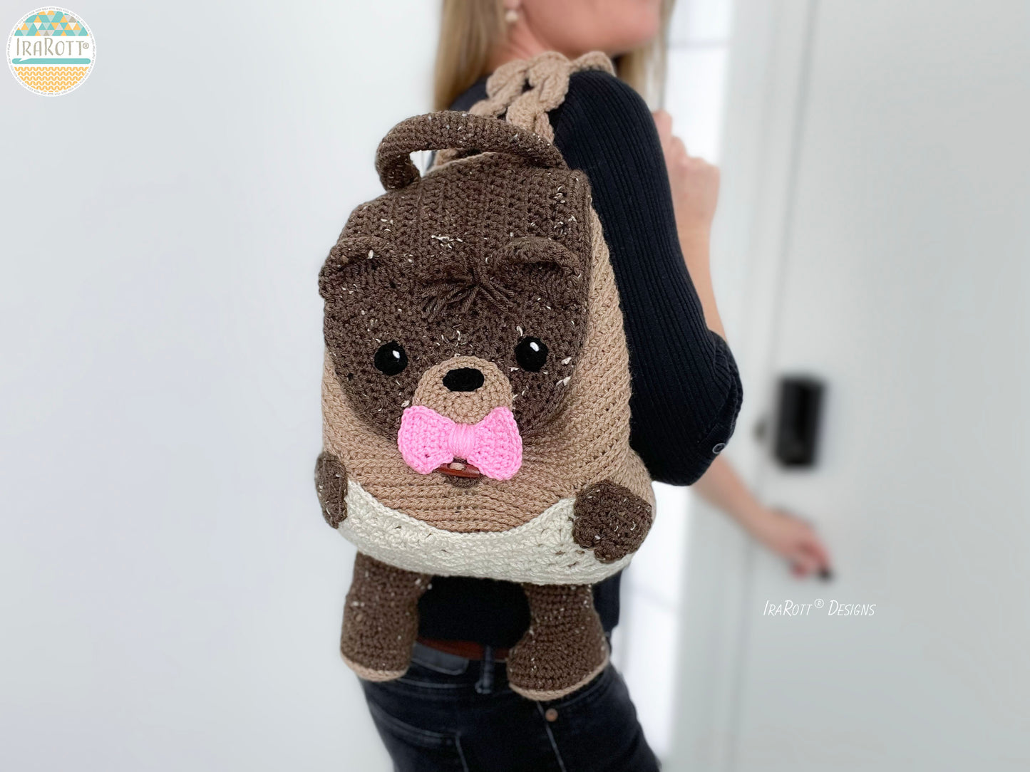 Cuddles The Caring Bear Backpack Crochet Pattern
