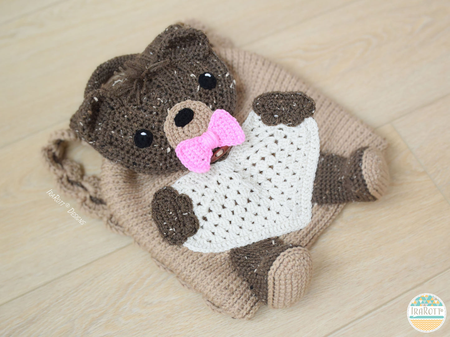 Cuddles The Caring Bear Backpack Crochet Pattern