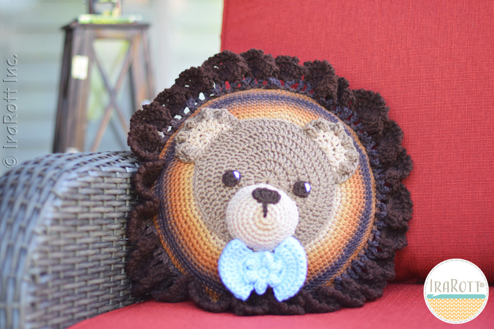 Crochet bear sales pillow