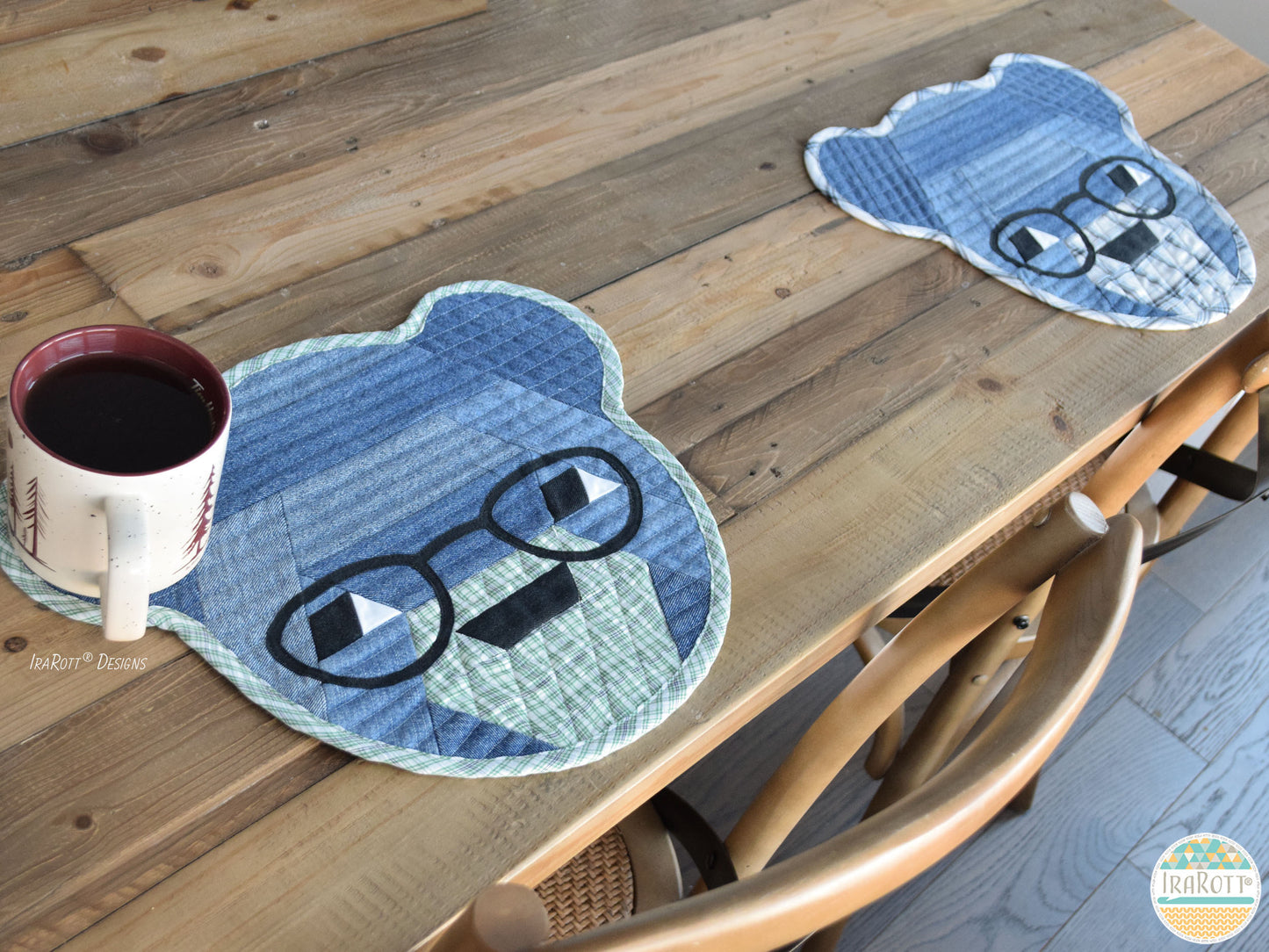 Cuddles The Hexi Bear Placemat Quilting Pattern