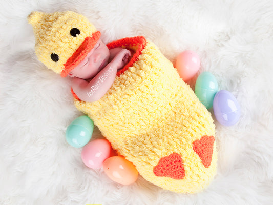 Quacky Easter Ducky Baby Set Crochet Pattern