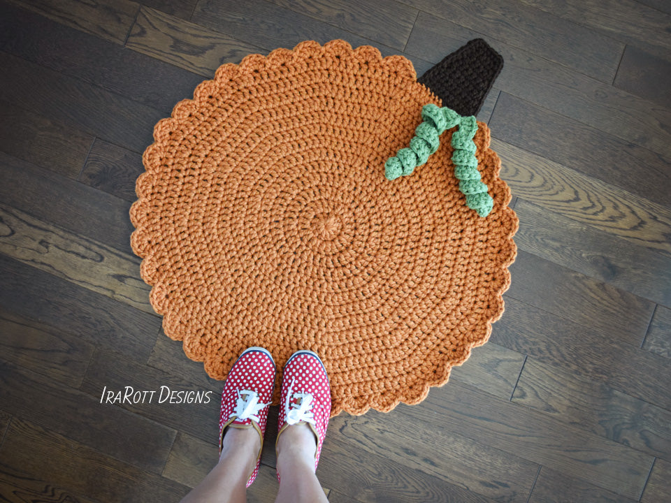 Family Gathering Pumpkin Rug Crochet Pattern