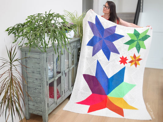 Fibonacci Star Blanket Crochet Pattern