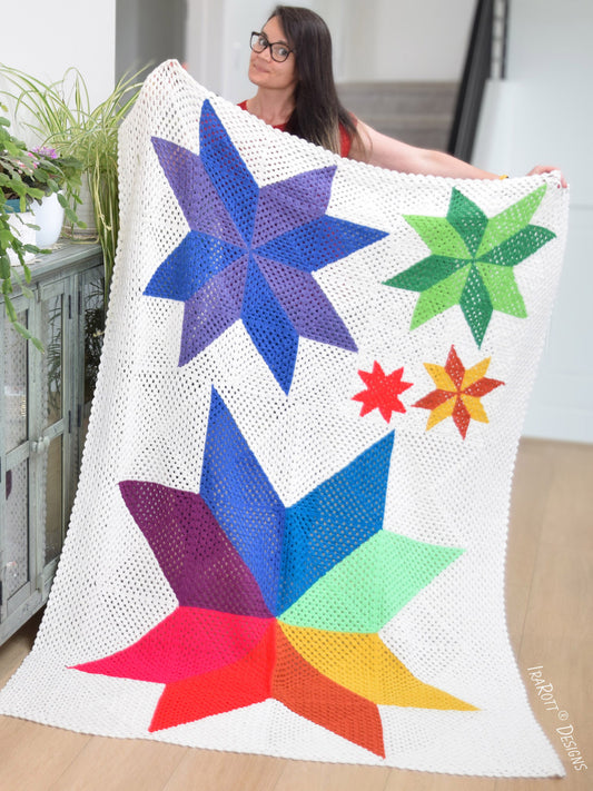 Fibonacci Star Blanket Crochet Pattern