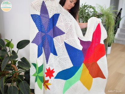 Fibonacci Star Blanket Crochet Pattern