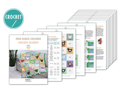 Free-Range Chickens Blanket Crochet Pattern