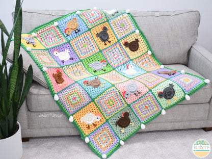 Free-Range Chickens Blanket Crochet Pattern