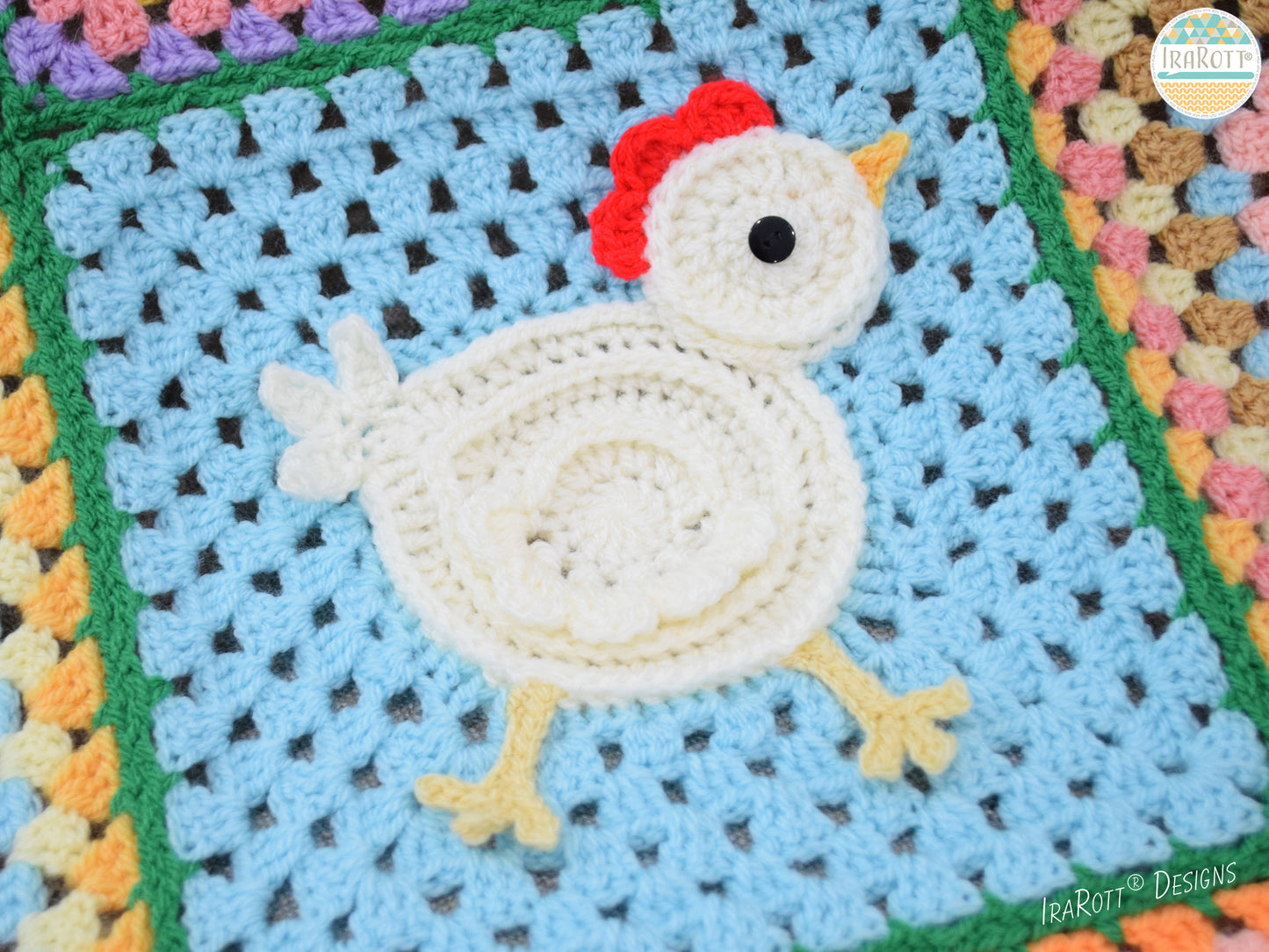 Free-Range Chickens Blanket Crochet Pattern