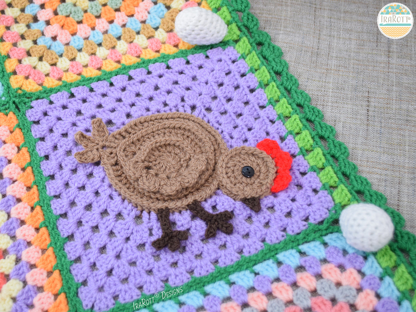 Free-Range Chickens Blanket Crochet Pattern