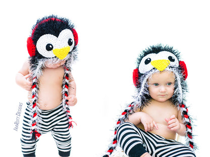 Furry Penguin Hat Crochet Pattern