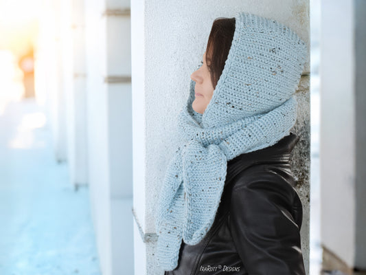 Garterline Hooded Scarf Crochet Pattern
